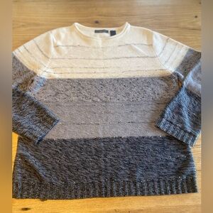 Liz‎ Claiborne Long Sleeve Ombré Sweater Crew Neck Grays Women’s XL Preloved